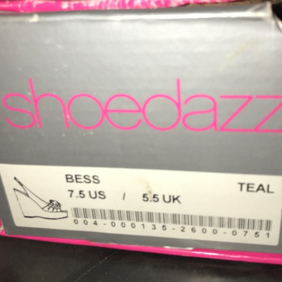 Shoe Dazzle Teal Wedges Size 7.5 NIB - Picture 4 of 4